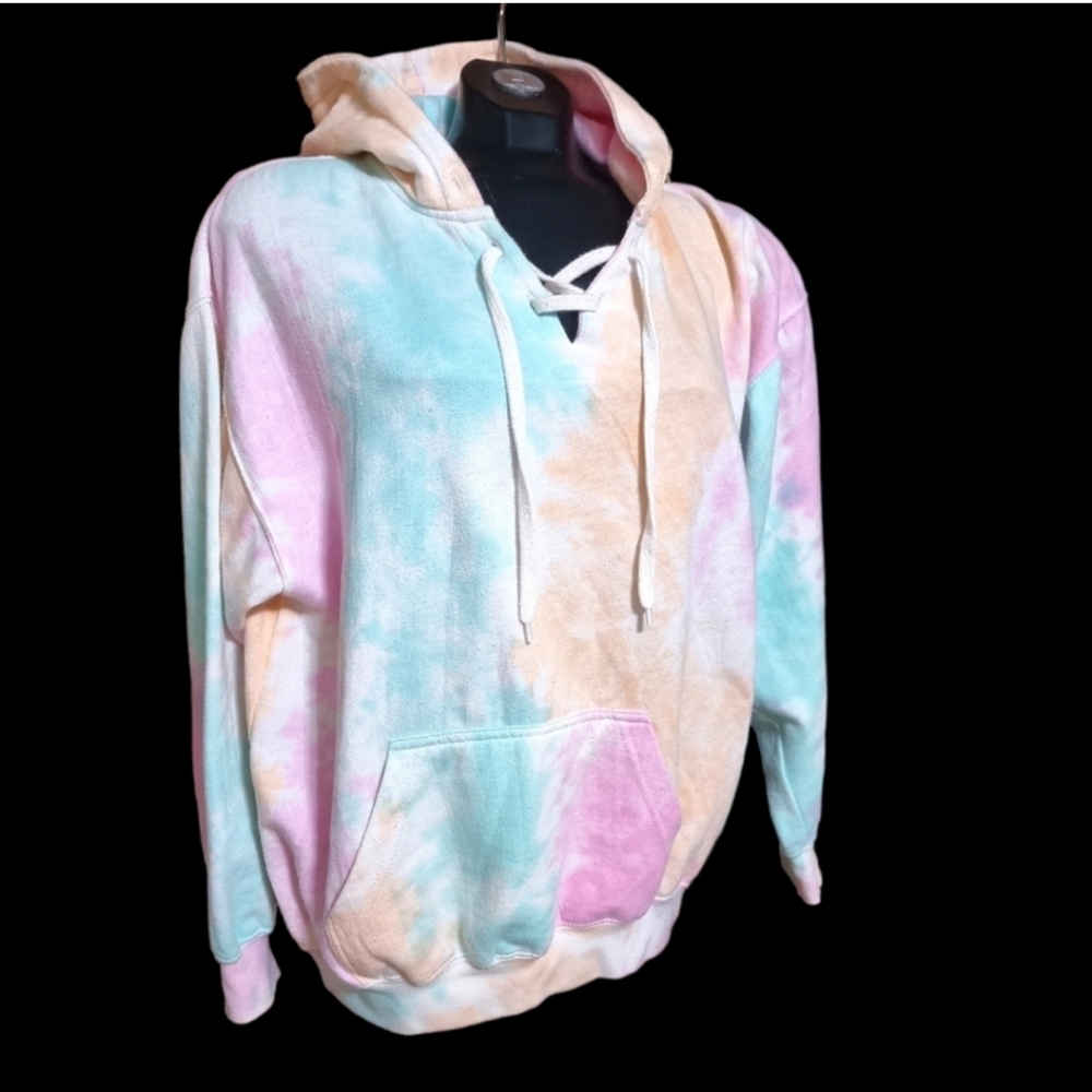 Exist Oversized Kangaroo Pouch Tie-Dye Hoodie Sweatshirt